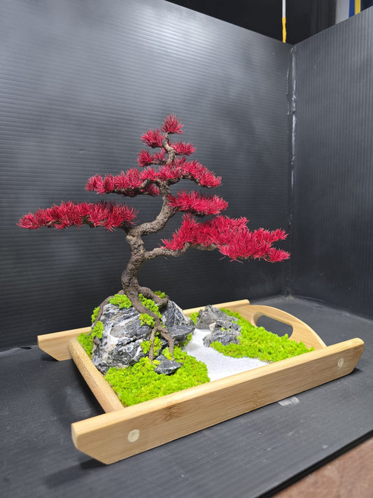 "Crimson Poise" - Preserved Botanical Sculpture A08